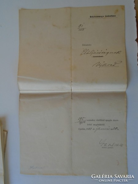 Za433.7 Official receipt Gyula - 154 kroner medical treatment - Békés county public hospital 1903