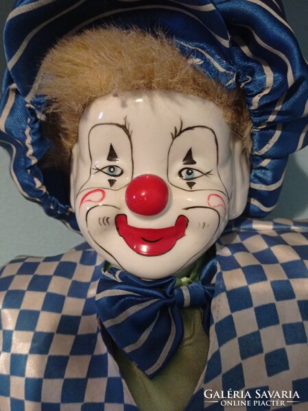 Huge antique clown 60 cm porcelain hand and foot/1 foot damaged/
