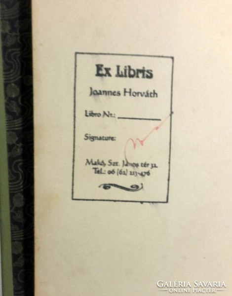 Collector's treat. 1894. B. József Eötvös book, with seals, signature. Gilded canvas Gottermayer binding