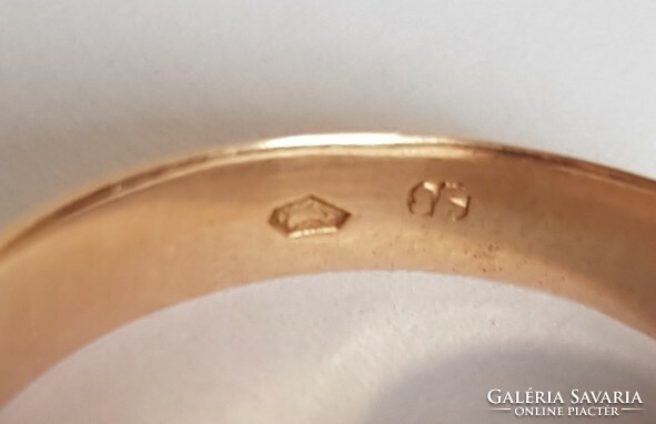 14K gold women's stone ring