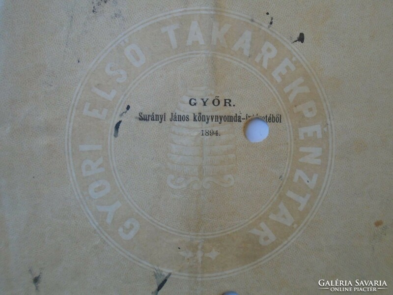 Za433.11 Deposit book - Győr - Győr First Savings Bank - Révfalus farmer community 1899 Surányi ny