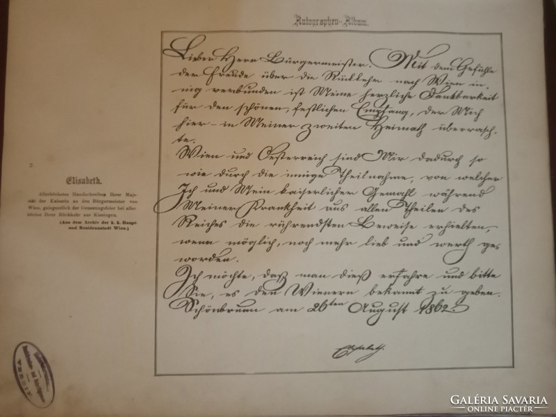 1864-es Autogram album hírességek kézírásával