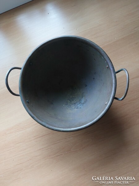 Antique copper whisk cauldron