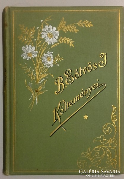 Collector's treat. 1894. B. József Eötvös book, with seals, signature. Gilded canvas Gottermayer binding