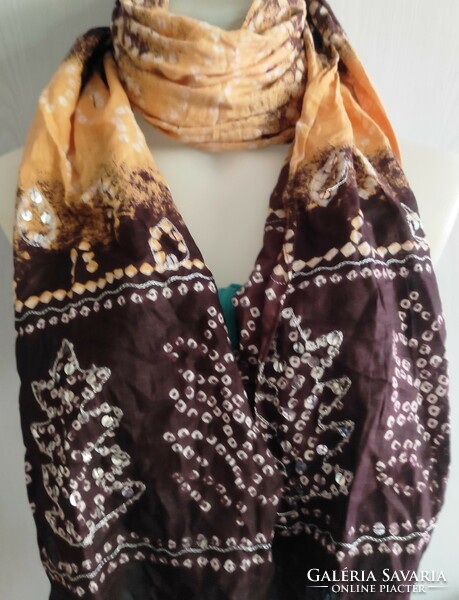 100% Cotton Indian shawl with sequins