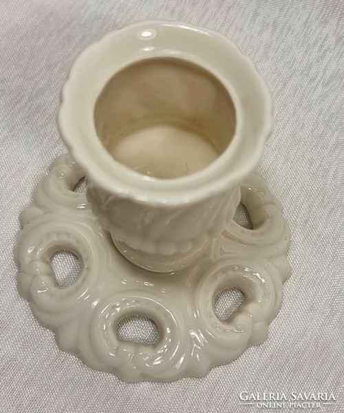 Nymphenburg German porcelain candle holder, first half of the 20th century, with an openwork base.