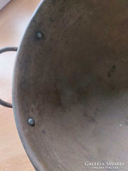 Antique copper whisk cauldron