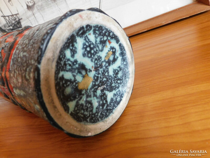 Retro kerámia iparművész váza absztrakt mintával 32.5 cm