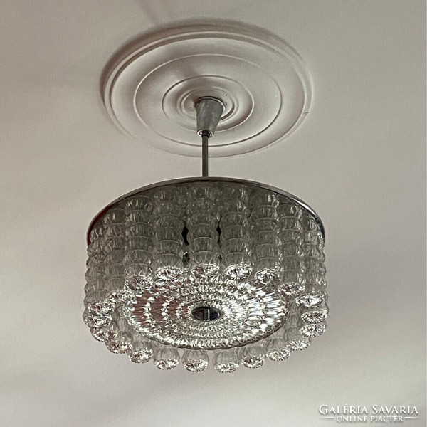 Huge mid-century Italian glass ceiling chandelier from the 60s