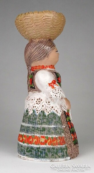 1M542 folk costume ceramic matron figure candle holder 22 cm