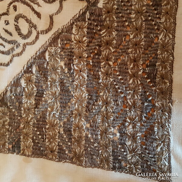 Antique Turkish metal fiber embroidery, turn of the 20th century