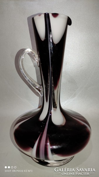 Carlo Moretti  muránói üveg kiöntő amfora kecses ívű kancsó karaffa