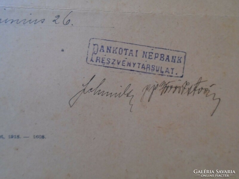 Za433.22 Pankota-Pankota Népbank treasury receipt 1918 war loan 50,000 crowns gürtlich