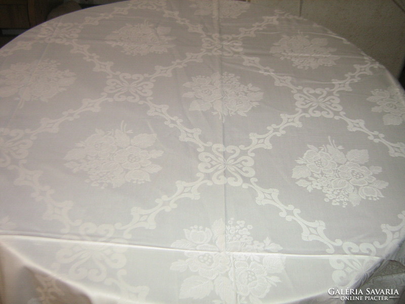 Beautiful vintage white baroque floral damask bedding set