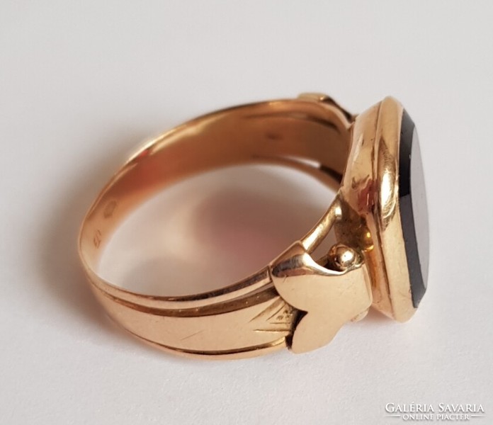 14K gold women's stone ring