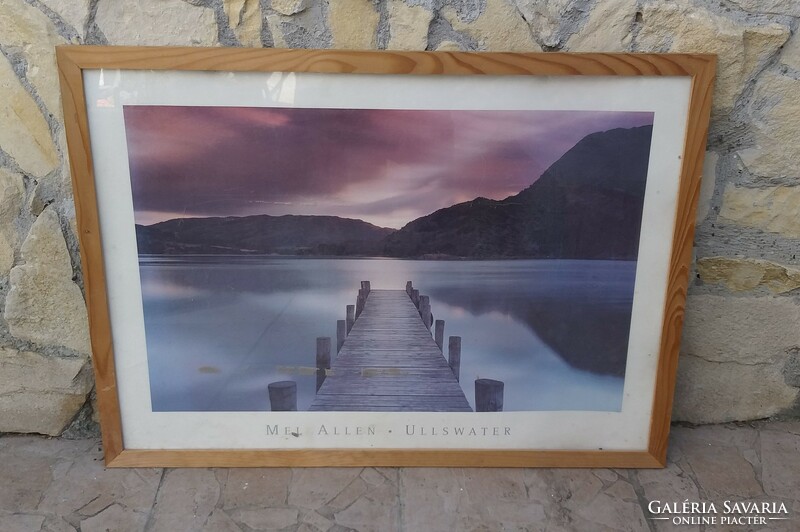 Mel Allen (ullswater) landscape reproduction in wooden frame 74 cm x 54 cm