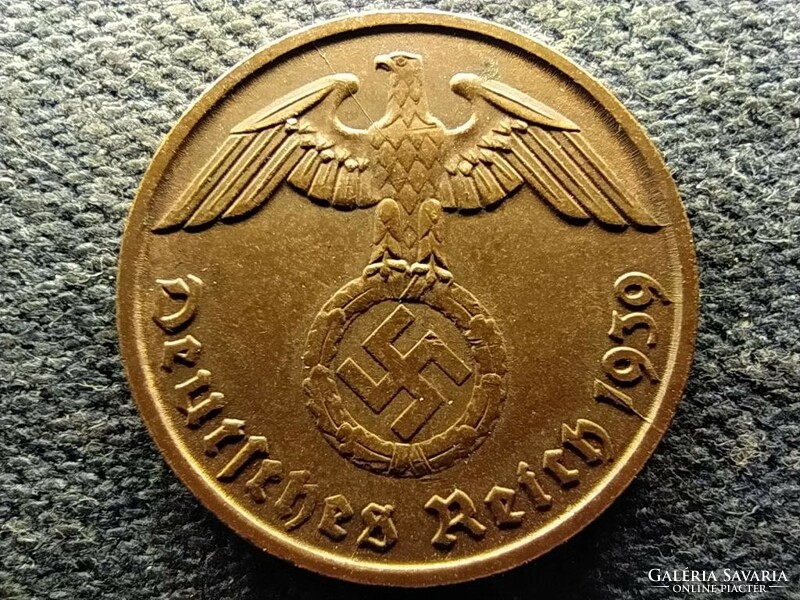 Germany swastika 2 imperial pfennig 1939 d (id73522)