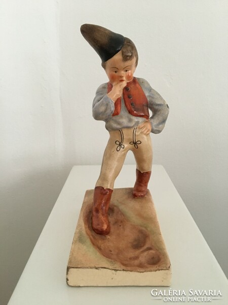 Ceramic child figure, fairy tale figure, boy, bereznay w. Vilma, very rare