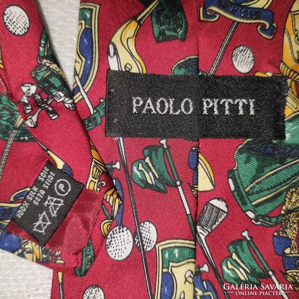 Paolo pitti golf tie, Italian genuine silk tie