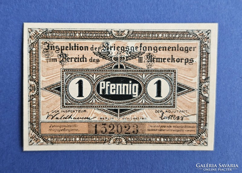 Német hadifogolytábori bankjegy lot 1917 Havelberg UNC (4db)