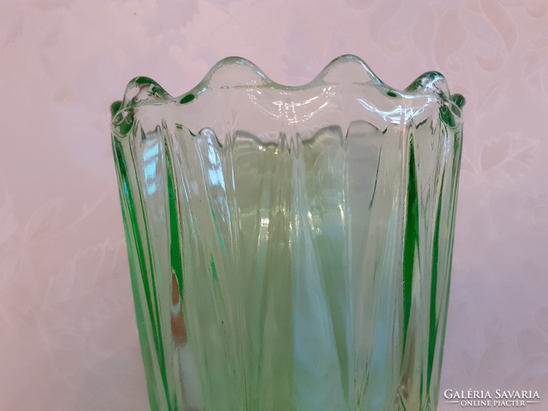 Retro glass vase old green vase