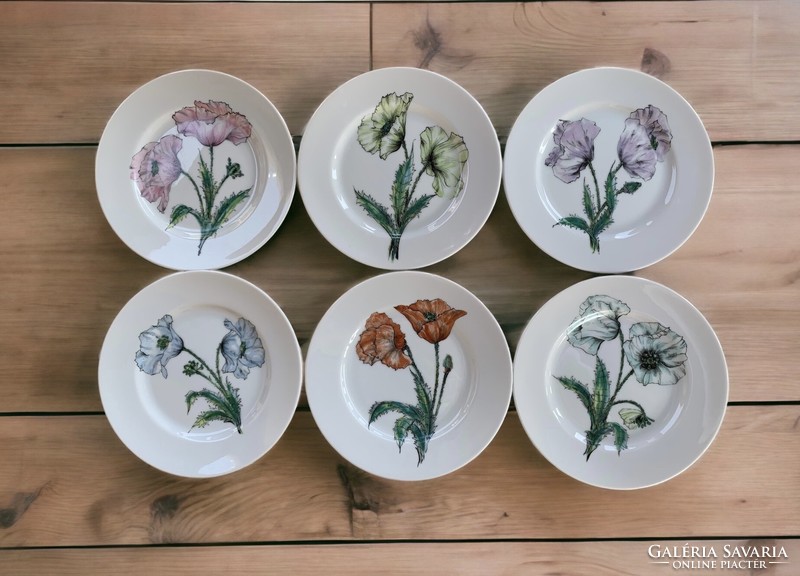 Taste setter collection vintage floral porcelain plate set, diameter 19 cm. 6 Pcs. Together