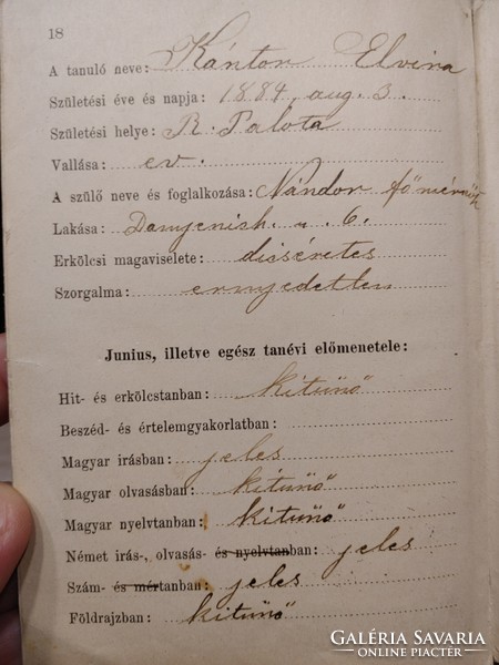 Népiskolai értesítő  és rendszabályzat  1893-94 tanévről