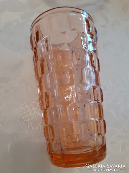 Retro üvegváza régi rózsaszín váza