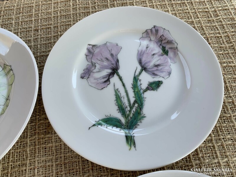 Taste Setter Collection vintage virágos porcelán tányér szett, átmérő 19 cm. 6 db. egyben