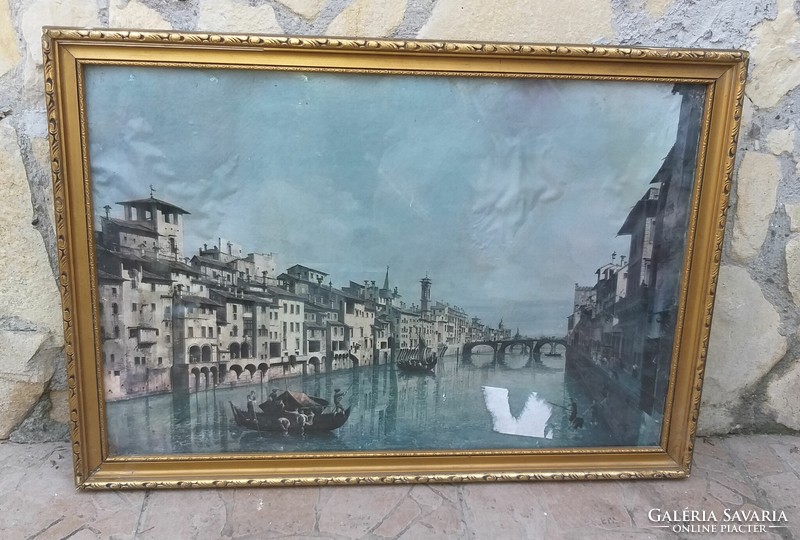 Venice landscape reproduction in a gilded wooden frame 61 x 43 cm