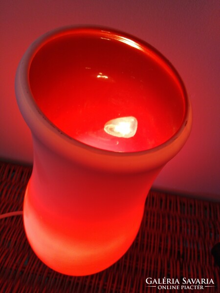 Bauhaus - rustic glass table lamp / red