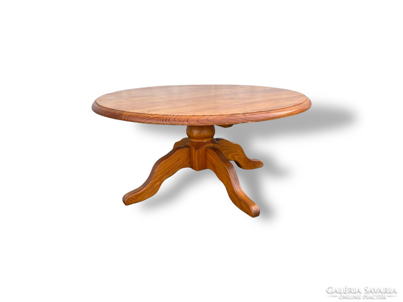 Pine round coffee table