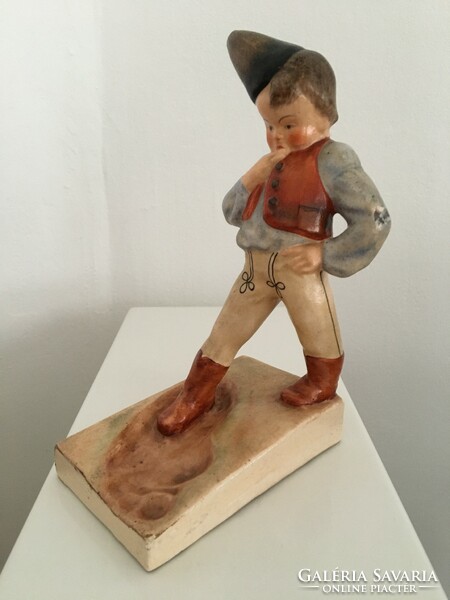 Ceramic child figure, fairy tale figure, boy, bereznay w. Vilma, very rare