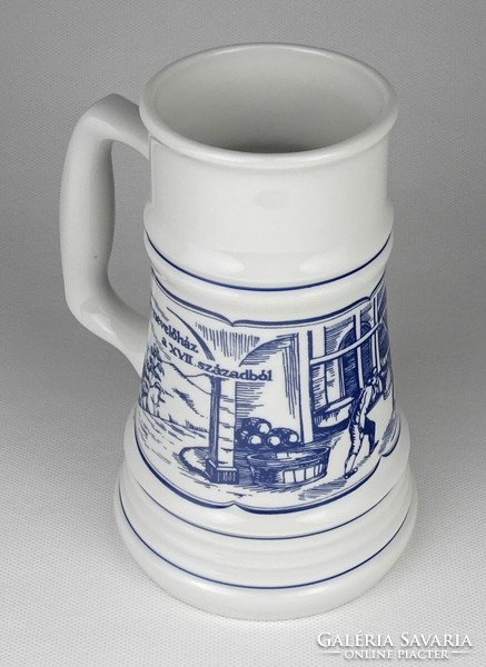 Plain porcelain beer mug marked 1M556 17 cm