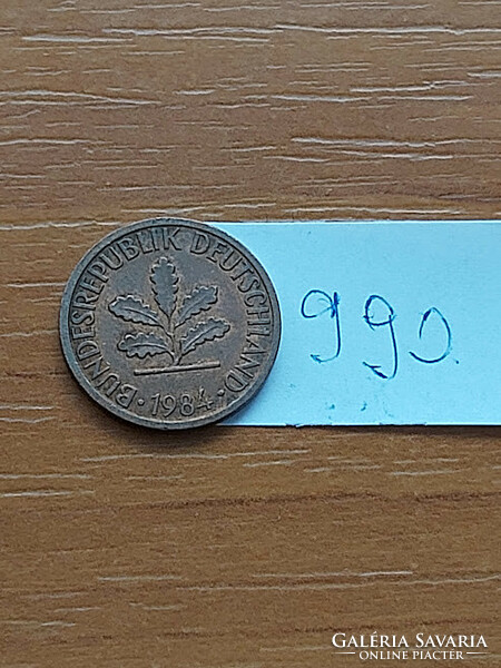 30 FT / DB NÉMETORSZÁG NSZK 1 PFENNIG 1984  F,  990