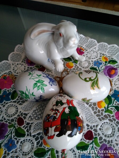 Easter porcelain eggs with a unique pattern in a larger size, with a hanger.