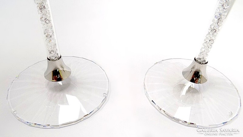Champagne glass set decorated with Swarovski crystals (bi46240)