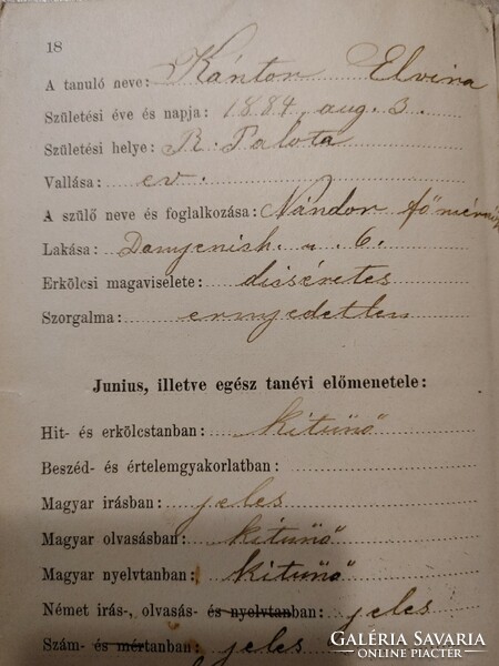 Népiskolai értesítő  és rendszabályzat  1893-94 tanévről