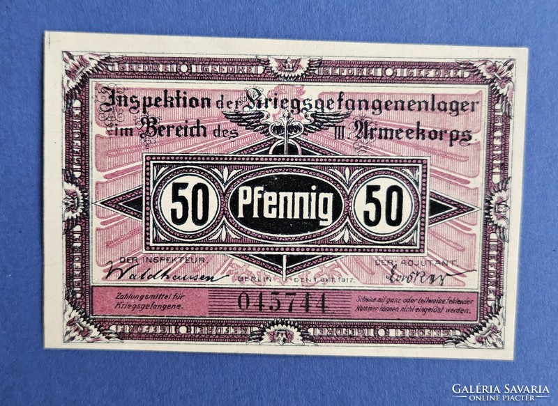 Német hadifogolytábori bankjegy lot 1917 Havelberg UNC (4db)