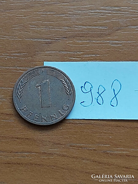 30 FT / DB NÉMETORSZÁG NSZK 1 PFENNIG 1982  F,  988