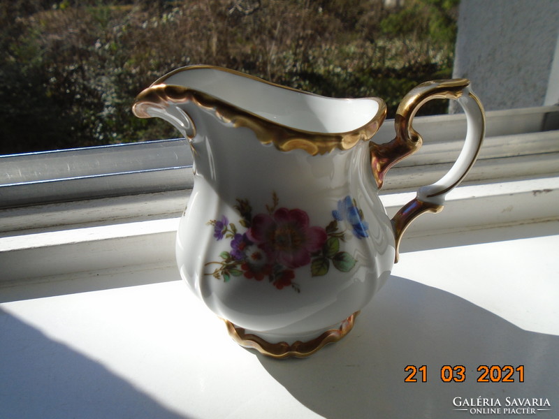 1940 Maria Theresia cream with unique hand painted Meissen floral designs, opulent gilding