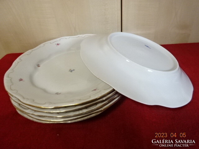 Zsolnay porcelain flat plate, five pieces. Jokai.