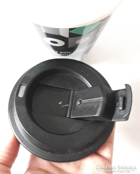 Thick double-walled plastic cup for hot drinks - 3.5 dl