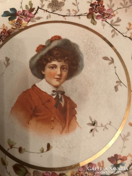 Ludwig Wessel 1897  Bonn-Poppelsdorf  fajance tányér előkelő hölgy képével