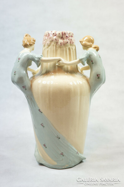 Michael powolny wiener kunstkeramische werkstätten art nouveau ceramic vase around 1910 40 cm high