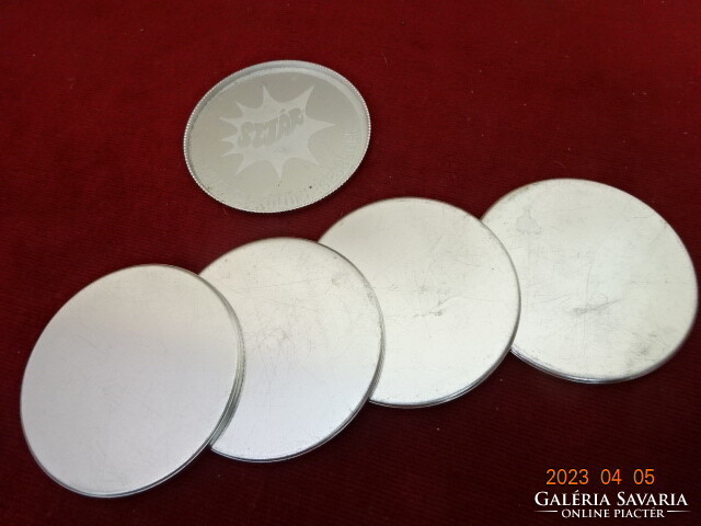 Aluminum washer, five pieces. Star soft drink with specials label. Jokai.