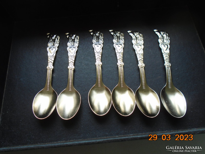 6 Japanese embossed camel pattern gold colored stainless steel spoons
