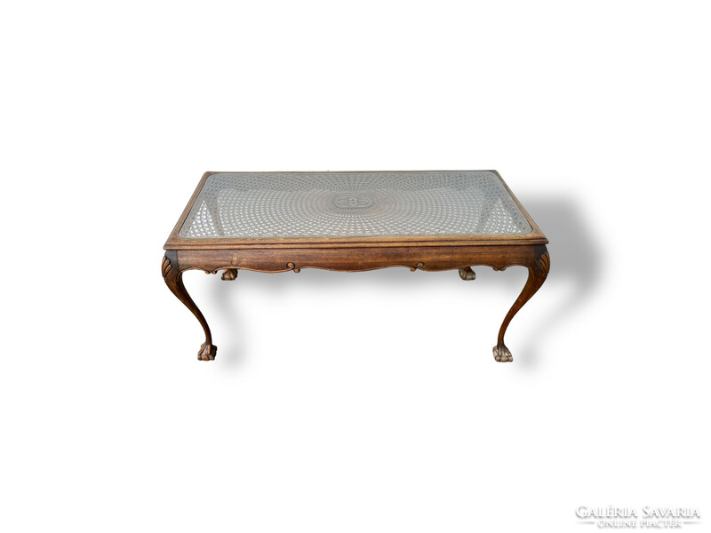 Chippendale glass coffee table