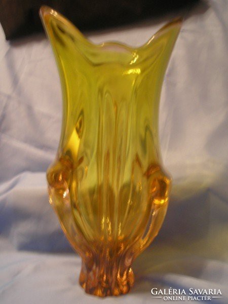Murano amber .Thick-walled vase rarity 36 cm