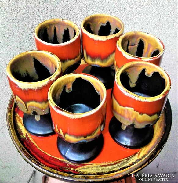 That's real retro! A special, rare glazed ceramic drinking set